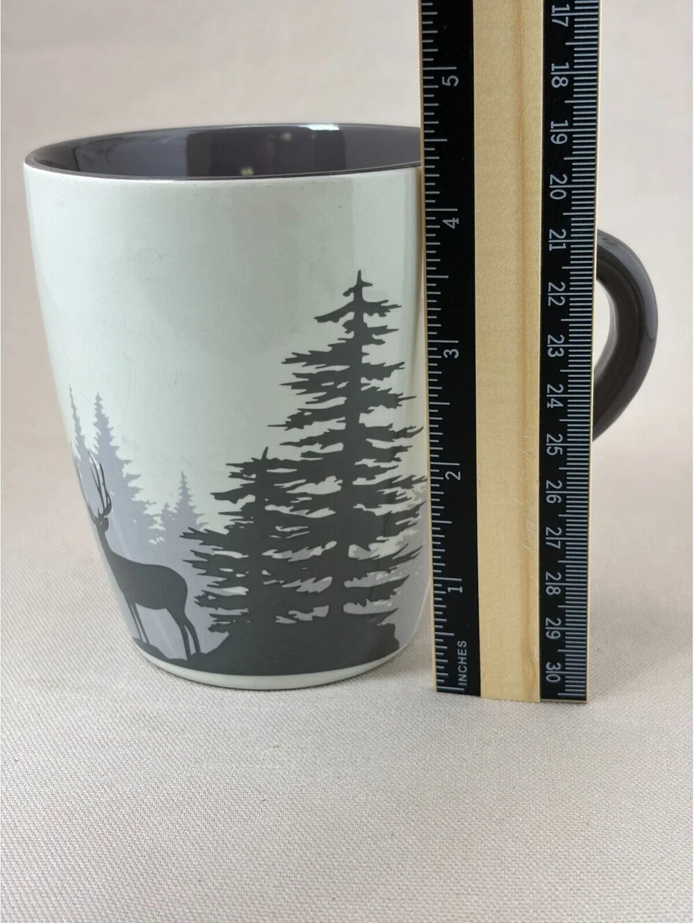 Bass Pro White River Home Deer Pine Forest Coffee Mug Rustic Lodge Cabin 16 oz